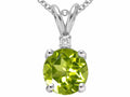 Tommaso Design™ Round 7mm Genuine Peridot Pendant Necklace
