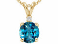 Tommaso Design™ Round 7mm Genuine Blue Topaz Pendant Necklace