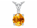 Tommaso Design™ Round 6mm Genuine Citrine Pendant Necklace
