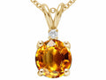 Star K Round 6mm Genuine Citrine Pendant Necklace