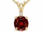 Tommaso Design™ Round 6mm Genuine Garnet Pendant Necklace