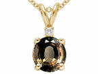 Tommaso Design™ Round 6mm Genuine Smoky Quartz Pendant Necklace