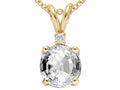 Tommaso Design™ Round 6mm Genuine White Topaz Pendant Necklace