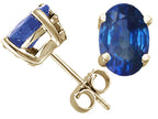 Tommaso Design™ Oval 7x5mm Genuine Sapphire Earrings Studs