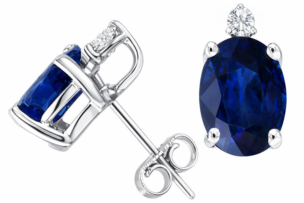 Star K Genuine Sapphire Earrings Studs