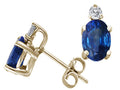 Star K Oval 6x4 mm Genuine Sapphire Earrings Studs