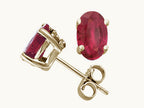 Tommaso Design™ Oval 6x4mm Genuine Ruby Earrings Studs