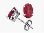 Tommaso Design™ Oval 6x4mm Genuine Ruby Earrings Studs