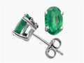 Tommaso Design™ Oval 6x4 mm Genuine Emerald Earrings Studs