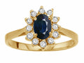 Tommaso Design™ Princess Diana Style Genuine Sapphire Ring