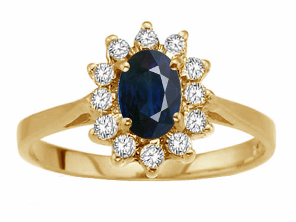 Tommaso Design™ Princess Diana Style Genuine Sapphire Ring