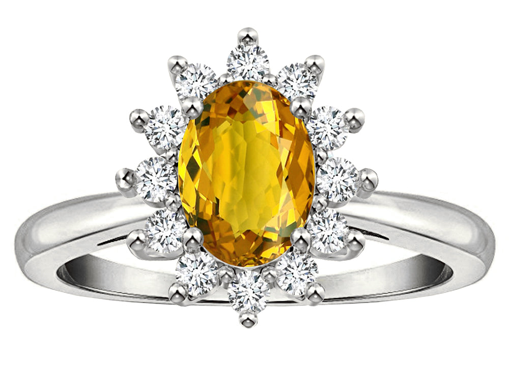 Tommaso Design™ Oval 7x5 mm Genuine Citrine Ring