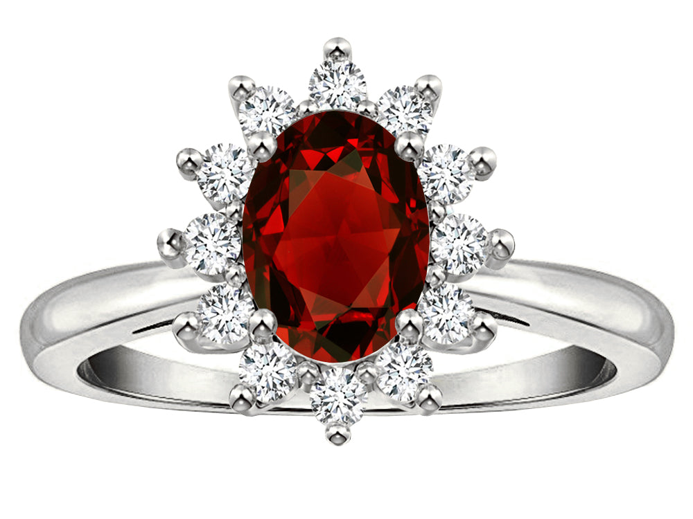 Tommaso Design™ Genuine Garnet Ring