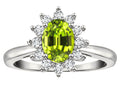 Tommaso Design™ Oval 7x5 mm Genuine Peridot Ring