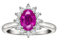 Tommaso Design™ Oval 7x5 mm Genuine Pink Tourmaline Ring