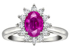 Tommaso Design™ Oval 7x5 mm Genuine Pink Tourmaline Ring