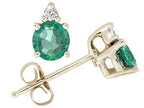 Tommaso Design™ Round 4.5 mm Genuine Emerald Earrings