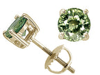 Star K™ Round 7mm Simulated Green Sapphire Classic Screw Back Stud Earrings