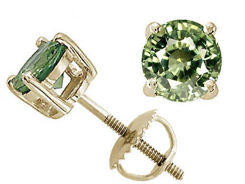 Star K™ Round 7mm Simulated Green Sapphire Classic Screw Back Stud Earrings