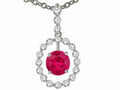 Tommaso Design™ Genuine14k Ruby and Diamond Pendant Necklace