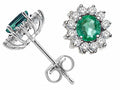 Tommaso Design™ Round 4.5mm Genuine Emerald s Earrings Studs