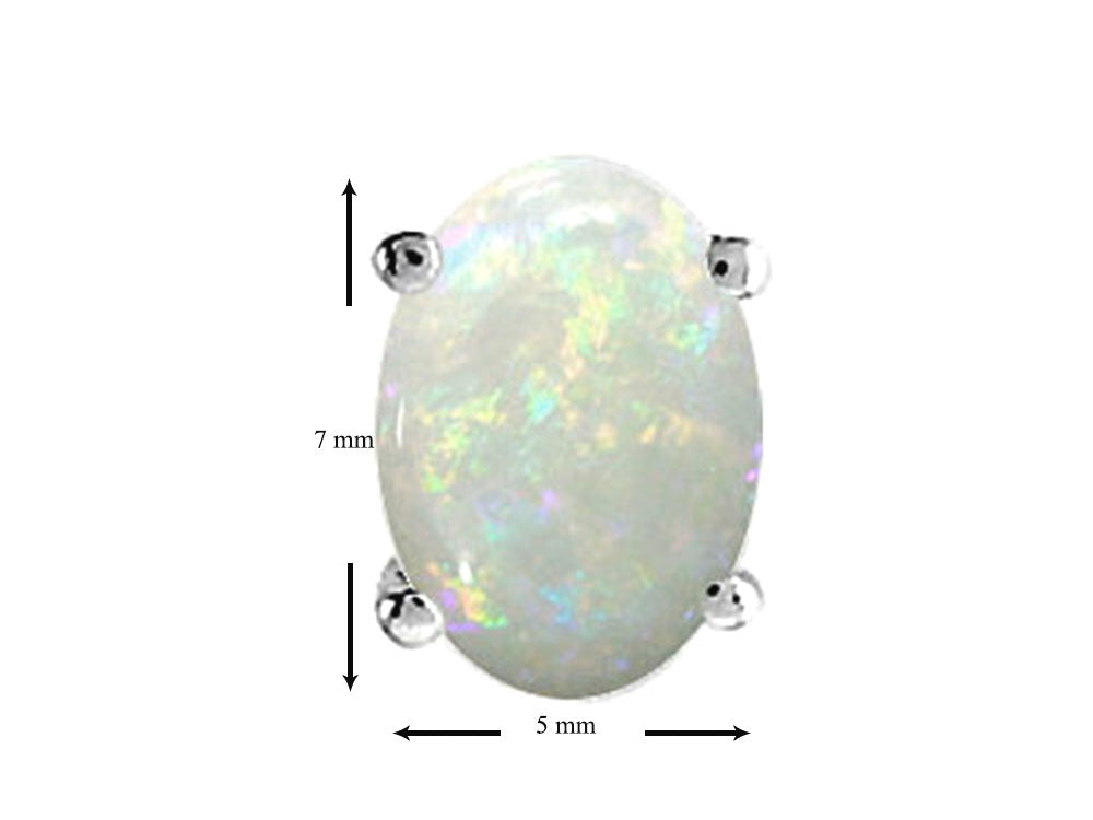 Tommaso Design™ Oval 7x5 mm Genuine Opal Earrings