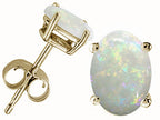 Tommaso Design™ Oval 8x6 mm Genuine Opal Earrings