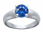 Tommaso Design™  Round  Created Blue Sapphire Ring