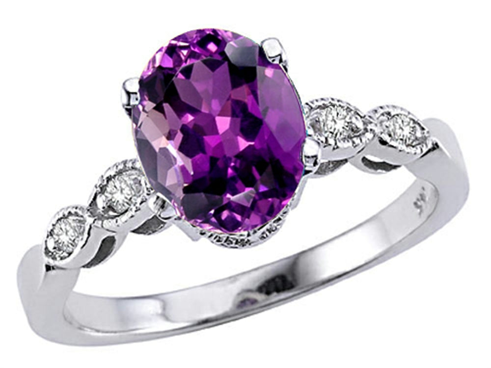 Tommaso Design™ Oval 8x6 Genuine Amethyst Ring