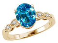 Tommaso Design™ Oval 9x7mm Genuine Blue Topaz Ring