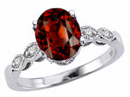 Tommaso Design™ Oval 8x6 Genuine Garnet Ring