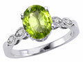 Tommaso Design™ Oval 8x6mm Genuine Peridot Ring