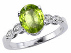 Tommaso Design™ Oval 8x6mm Genuine Peridot Ring