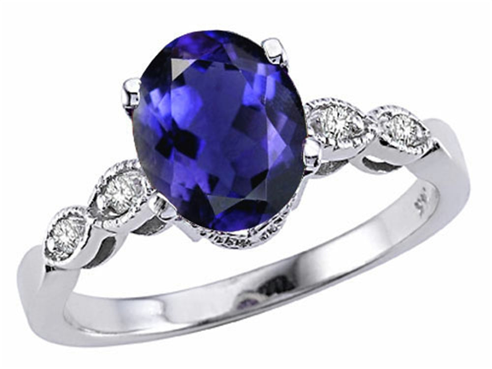 Tommaso Design™ Oval 8x6mm Genuine Iolite Ring
