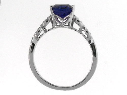 Tommaso Design™ Genuine 8x6 Sapphire Ring