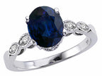 Tommaso Design™ Genuine 8x6 Sapphire Ring