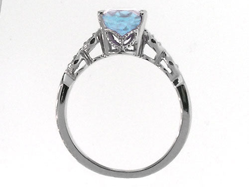 Tommaso Design™ Genuine 8x6 Aquamarine Ring