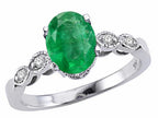 Tommaso Design™ Genuine 8x6 Emerald Ring