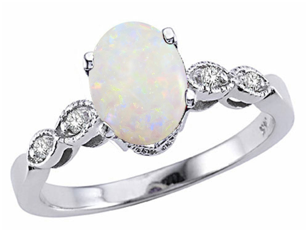 Tommaso Design™ Genuine 8x6 Opal Ring