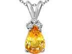 Tommaso Design™ Genuine Yellow Orange Sapphire Pendant Necklace