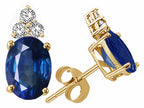 Tommaso Design™ Oval 7x5mm Genuine Sapphire s Earrings