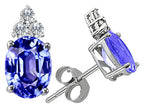 Tommaso Design™ Oval 7x5 mm Genuine Tanzanite Earrings