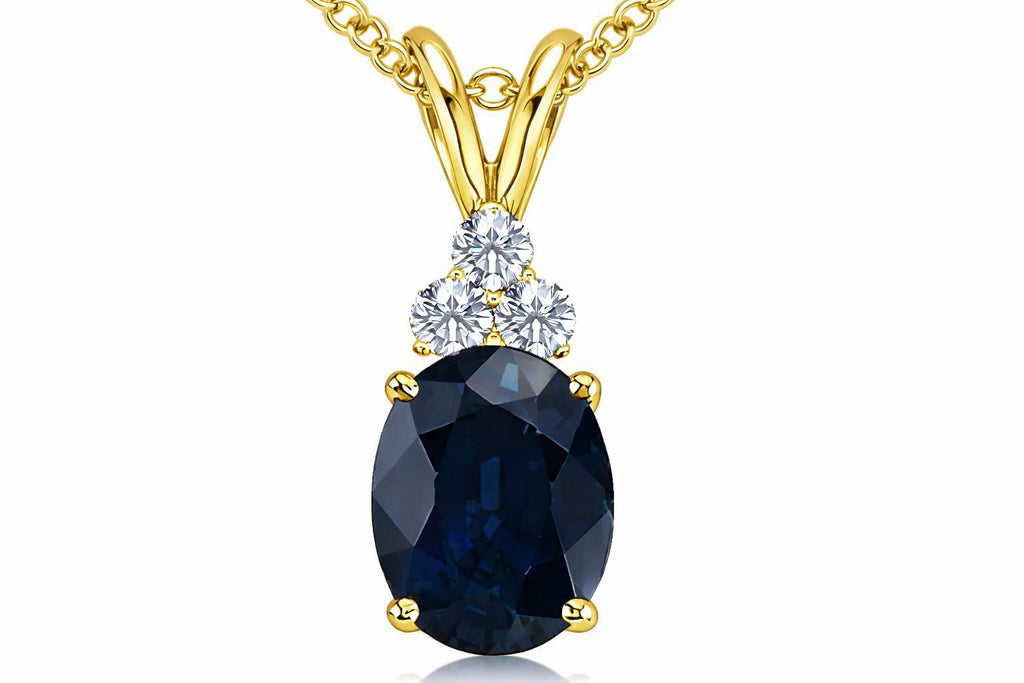 Tommaso Design™ Genuine Oval Sapphire Pendant Necklace