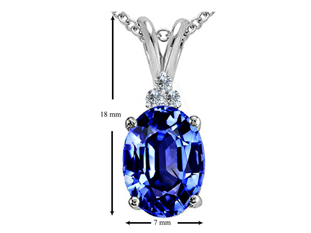 Tommaso Design™ Oval Simulated Tanzanite Pendant Necklace