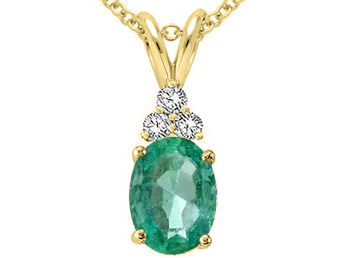 Tommaso Design™ Genuine Emerald Pendant Necklace