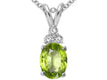 Tommaso Design™ Oval Genuine Peridot Pendant Necklace