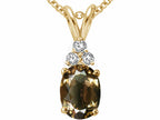 Tommaso Design™ Oval 8x6mm Genuine Smoky Quartz Pendant Necklace