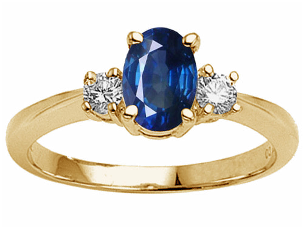Tommaso Design™ Genuine Oval Sapphire Engagement Ring