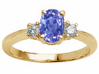 Tommaso Design™ Oval 7x5mm Genuine Tanzanite Engagement Ring