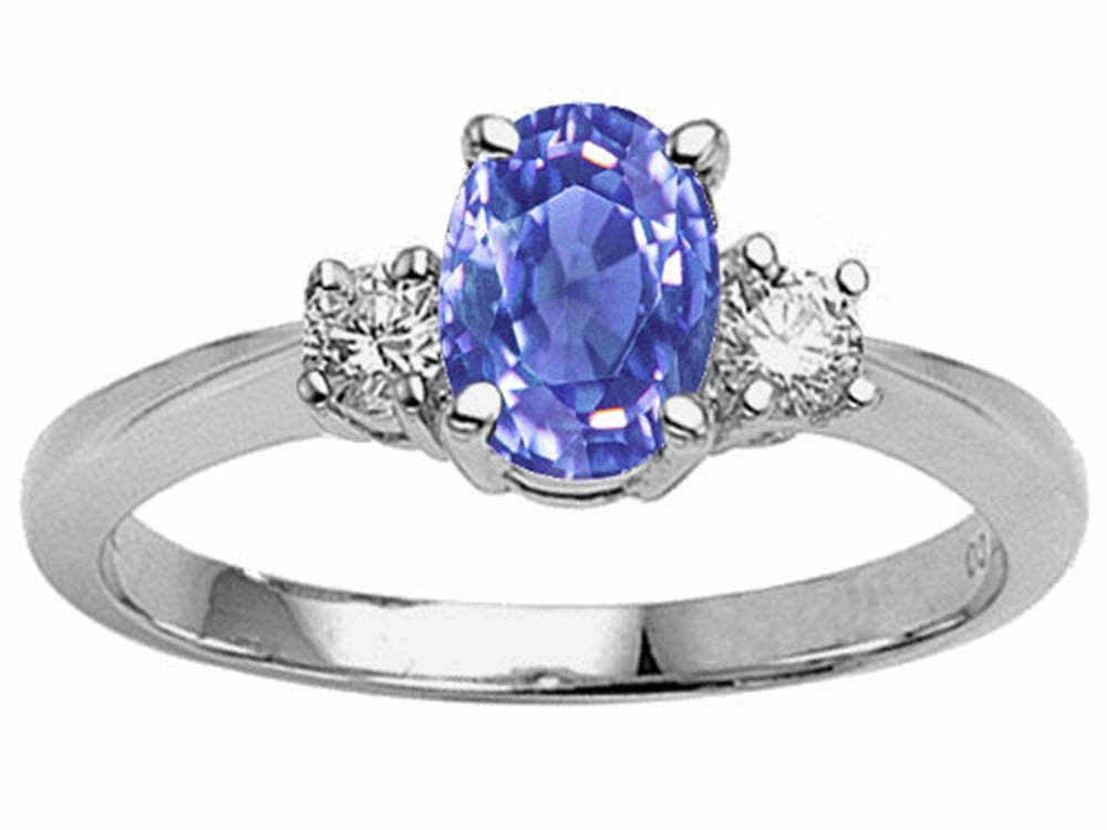 Tommaso Design™ Oval 7x5mm Genuine Tanzanite Engagement Ring
